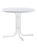 Sieger Gartentisch Rund Ø 86 cm Balkontisch Terrassentisch weiss in 75217
