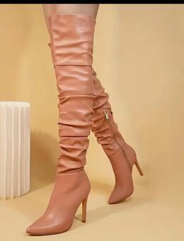 Sexy Overknee Stilletto Stiefel gr 41 rosa neu - Rheine