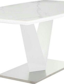 Jockenhöfer Gruppe Esstisch Norderney, 160x90cm, Bootsformoptik, Keramiktischplatte in Hochglanz weiss