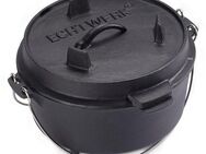 ECHTWERK Schmortopf Dutch Oven, Gusseisen (1-tlg), Feuertopf, Gusseisen BBQ Kochtopf, bereits eingebrannt, 4,9 Liter