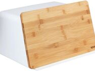 WENKO Brotkasten Modell Kubo, Bambus, Kunststoff, (1-tlg), moderne Brotbox mit integriertem Schneidebrett als Deckel