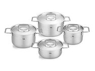 Fissler Topf-Set Fissler Pure Collection, Edelstahl 18/10 (Set, 4-tlg., Kochtopf 16/20/24 + Bratentopf 20cm), Made in Germany