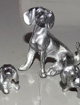 Hund Hundefamilie aus Zinn für Setzkasten 5 cm - Spraitbach