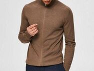 SELECTED HOMME Strickjacke SLHBERG FULL ZIP CARDIGAN NOOS