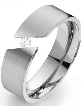 Damenring Edelstahl DE013 mit Zirkonia - Aholming