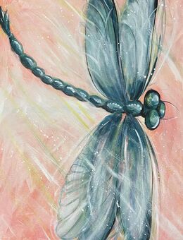 Libelle Original Acryl auf Leinwand Bild Unikat 100 x 70 cm - Löhne Zentrum