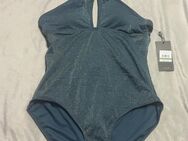 NEU mit ETIKETT * Stylisch * ausgefallen * Metallic- Gold- Glitzer * Badeanzug * Body * Einteiler "JONES * NEW YORK" Gr. 38- 40/ S- M * Cup B * azur * petrol * türkis * - Riedlingen