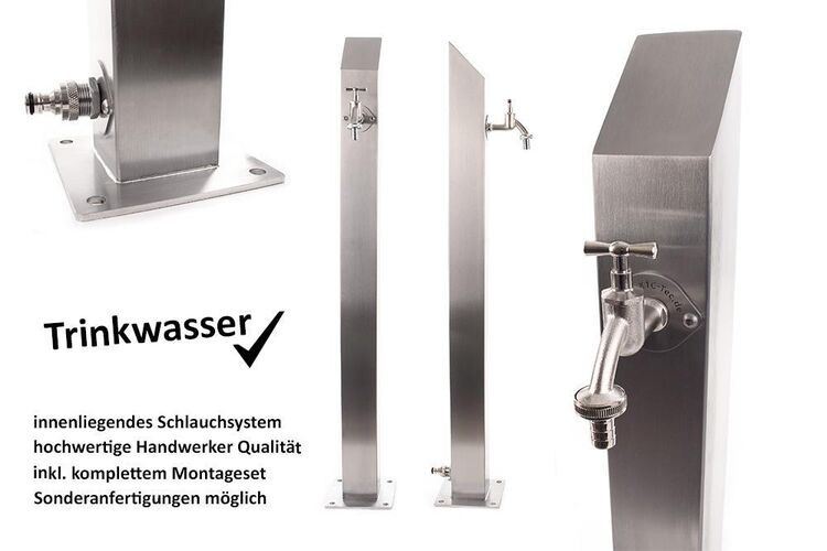 TRINKWASSER Wassersäule TSQS 1030 Edelstahl V2A eckig - Hiddenhausen