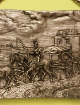 WANDBILD, WACHS-RELIEF-BILD "HOCH AUF DEM GELBEN WAGEN" - Riegelsberg