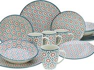 CreaTable Kombiservice Stella (16-tlg), 4 Personen, Steingut, orientalisch mediterraner Stil
