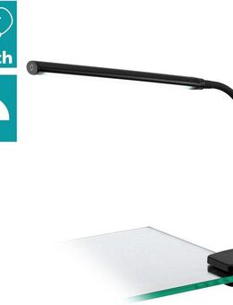 EGLO Klemmleuchte LAROA Tischlampe, schwarz, Touchsensor, 4-step dimming, Klemmlampe, Dimmer, Dimmfunktion, Ein-/Ausschalter, mehrere Helligkeitsstufen, LED fest integriert, Neutralweiß, Leselampe, Schreibtischlampe, Büro, Arbeitszimmer, 45x6,5x27,5cm