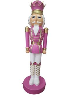 Nussknacker XXL Pink aus GFK Dekofigur Weihnachten - Hergisdorf