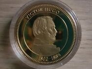 Gedenkkupfermünze mit 24-Karat-Gold Auflage "Victor Hugo" - Berlin Spandau