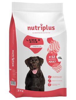3 kg / 15 kg Nutriplus Dog zum Sonderpreis! - Adult mit Lamm 3 kg