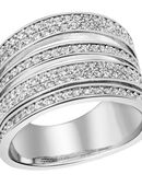 Firetti Fingerring Schmuck Geschenk Silber 925 Damenring Ring mehrreihig, mit Zirkonia (synth) in 00000