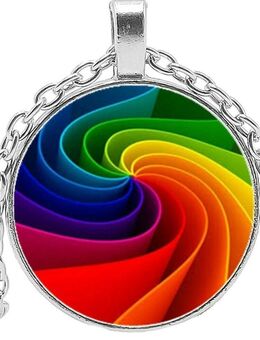 Halskette Glas Anhänger Regenbogen Farbig Modeschmuck 9,90* - Villingen-Schwenningen