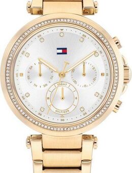 Tommy Hilfiger Multifunktionsuhr EMILY 1782703, Quarzuhr, Armbanduhr, Damen, Datum, Glaskristalle, Edelstahlarmband