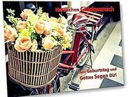 Christliche Geburtstagskarte: Blumenstrauß im Fahrradkorb - Vintage Style - Gratulationskarten - Wilhelmshaven Zentrum