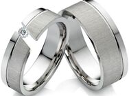 Edelstahlringe E036 mit Zirkonia - Gravur - Aholming