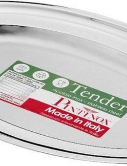 PINTINOX Servierplatte Vassoi Tender, Edelstahl, (1-tlg), oval, Edelstahl, spülmaschinengeeignet