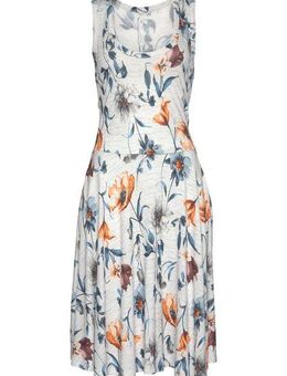 Vivance Jerseykleid mit Blumendruck und schwingendem Rock, Sommerkleid, Strandkleid