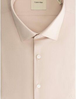 Calvin Klein Businesshemd POPLIN STRETCH SLIM SHIRT mit Kentkragen, Logoprint auf Brusthöhe