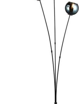 Reality Leuchten Stehlampe SHELDON, Stehleuchte 3-flammig exkl 3x E14 max 10W mit Fußschalter, Ein-/Ausschalter, Leuchtmittel wechselbar, warmweiß - kaltweiß, dreiarmige Standleuchte mit bunten Glasschirmen Stehleuchte Wohnzimmer