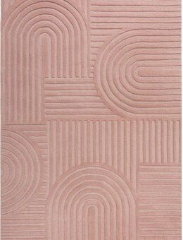 FLAIR RUGS Wollteppich Zen Garden, modern & mit Linien, Höhe: 10 mm, 100% Wolle, Hoch-Tief-Effekt, auch als Läufer und in Rund erhältlich