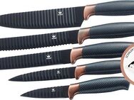 KING Messer-Set Carbon Design (Set, 6-tlg), (5 Messer), incl. Sparschäler, Wellenschliff