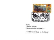 SSLK: MiNr. 8, 09.09.2004, "Lokomotiven aus dem Harz", Wert zu 0,44 EUR, Beleg 2, Sonderstempel (klein), echt gelaufen - Brandenburg (Havel)