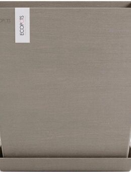 ECOPOTS Blumentopf Rotterdam 35 + Wassersystem Taupe, für innen und außen: frostsicher, bruchsicher und lichtbeständig