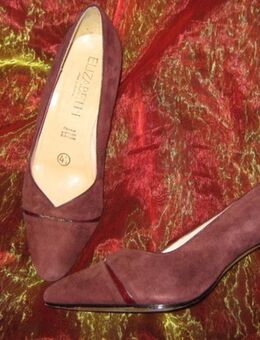 NEUw * Edel * Original VINTAGE * Echt * Nubuck * Velours Leder * High Heels * Pumps * Schuhe "Elisabeth" Gr. 37½ * 37,5 * 4,5 * bordaux- dunkel- wein-rot * - Riedlingen