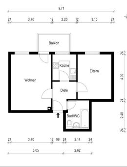 Helle 2-Zimmer-Wohnung mit Balkon im Univiertel. - Augsburg