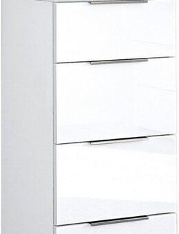 HBZ Kommode Santorin Mehrzweckschrank mit Schubkästen, BxHxT 45x99x40 cm (1 St), Mit 4 Schubkästen mit Softclose, Glasfront und Glasoberboden