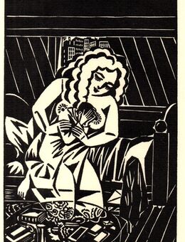 Grafik von Frans Masereel ( 1889 Blankenberge - 1972 Avignon ) , Versagt , Blatt 26cm x 17cm , M7 - Görlitz