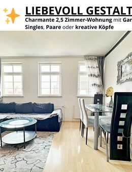 LIEBEVOLL GESTALTEN - Charmante 2,5Z-Whg mit Garage - ideal für Singles, Paare oder kreative Köpfe - Vaihingen (Enz)