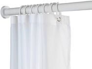 WENKO Duschvorhangstange Luz, Ø 280 mm, ausziehbar, ohne Bohren, geklemmt, Aluminium, Kunststoff, ohne bohren, 110 - 185 cm, aus rostfreiem Aluminium