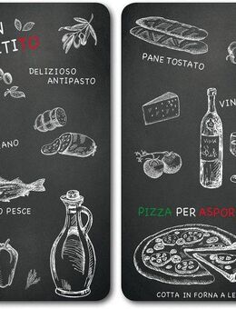 KESPER® Schneide- und Abdeckplatte Ristorante, ESG-Sicherheitsglas, (Set, 2 tlg), mit 6 Elastikfüßen je Platte