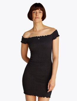 Tommy Jeans Jerseykleid TJW SMOCK BODYCON DRESS in Smok-Optik