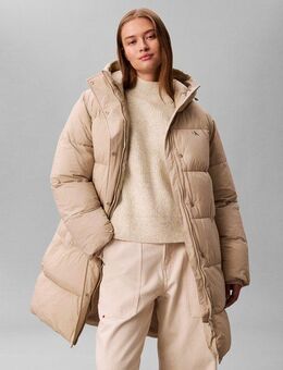 Calvin Klein Jeans Steppmantel BELTED MIDWEIGHT LONG PUFFER Mit Rundhalsausschnitt, regular fit