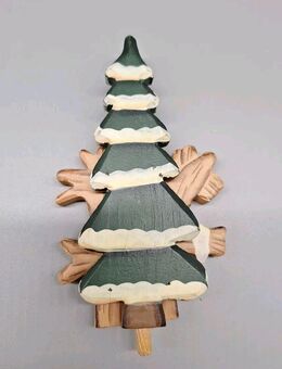 Deko Holz Tannenbaum 14cm hoch 8cm breit grün Figur Weihnachten Christmas Winter - Essen