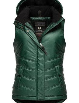 Ragwear Steppweste Hesty Bling Wasserdichte Outdoor-Weste mit abnehmbarer Kapuze