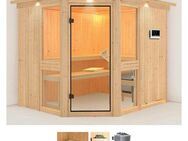 Karibu Sauna Aline 3, BxTxH: 245 x 210 x 202 cm, 68 mm, (Set) 9-kW-Ofen mit externer Steuerung