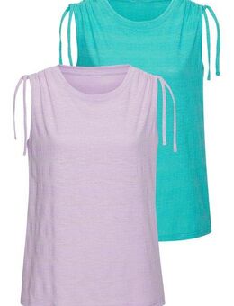 Vivance Tanktop mit verstellbarer Raffung an der Schulter (2er-Pack) aus pflegeleichter Qualität mit Baumwolle