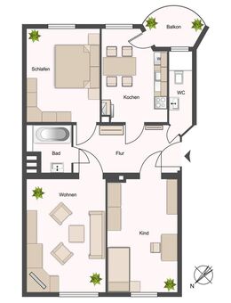 +++Attraktive 3-Raum Wohnung mit Balkon, moderner Designboden und Gäste-WC+++ - Chemnitz