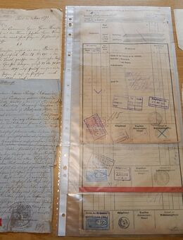 7 historische Dokumente mit Fiskalmarken / Stempelmarken - Krefeld