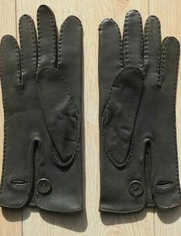 Damen Leder Handschuhe grau Echtleder Gr. 7 1/2 Paar Vintage 8,- - Flensburg