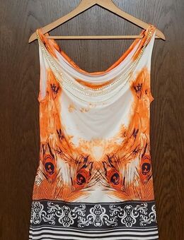 Sexy leichtes Jela London Sommerkleid mit goldener Zierketten Verzierung - Uchte