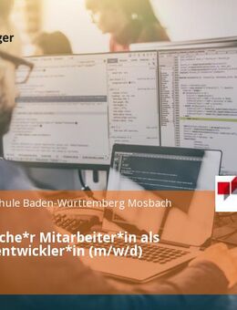 Akademische*r Mitarbeiter*in als Softwareentwickler*in (m/w/d) Teilzeit - Mosbach
