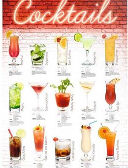 Reinders! Poster Cocktails Rezepte, (1 St)